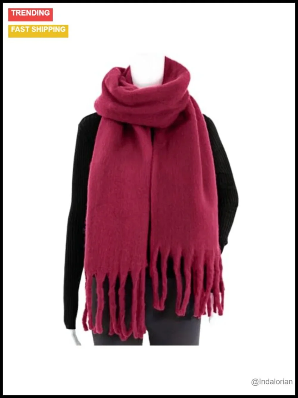Warm Oversized Chunky Blanket Scarf for Winter